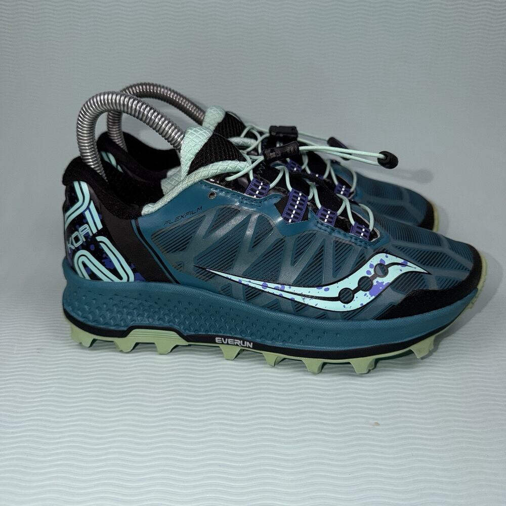 Saucony Koa ST S10391-35 Mud Trail Running Shoes Teal Blue Walking Womens Sz 6.5
